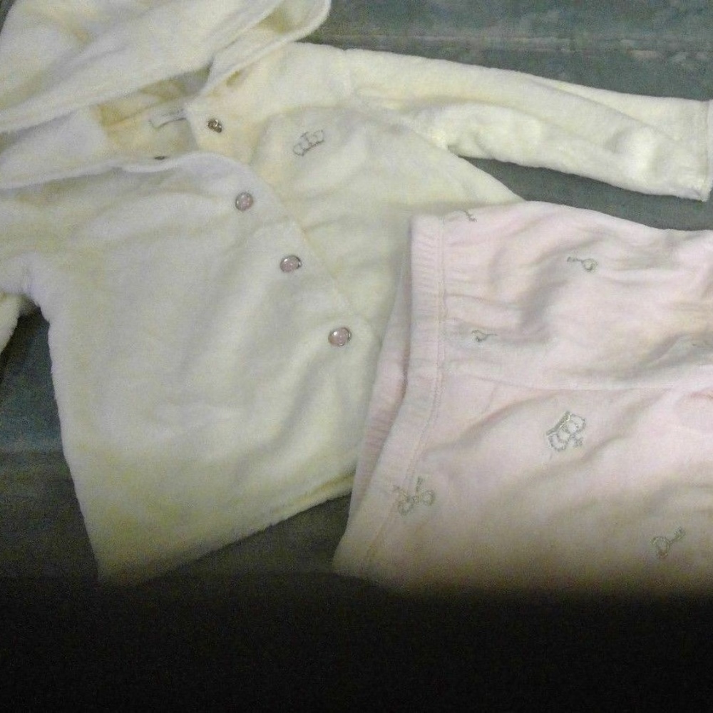 Velour Pink White Hooded Baby Greendog Track Pants